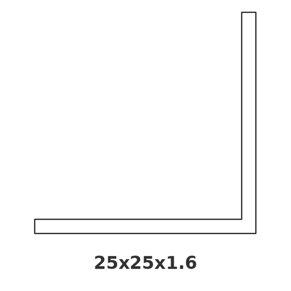 [CORNIERE25X25] ANGLE  25X25 (1″ × 1″)