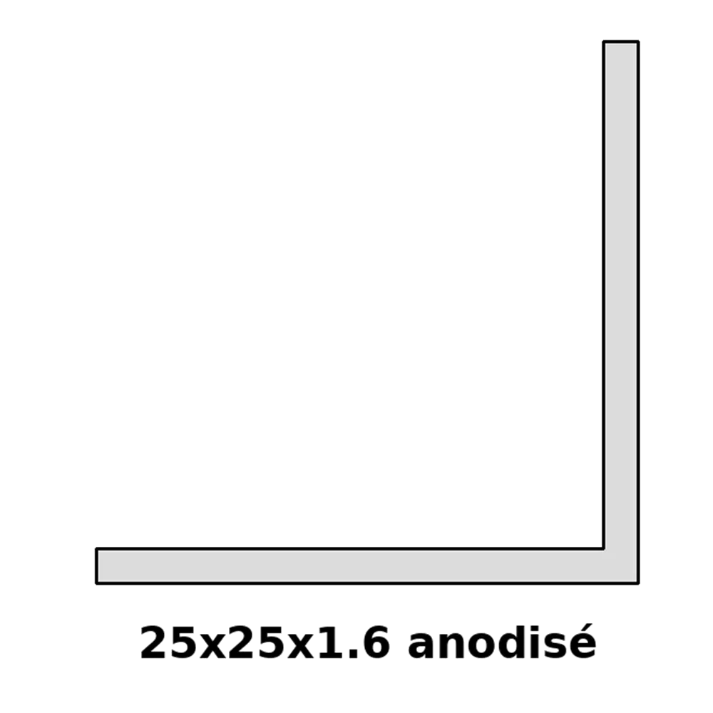 [CORNIERE25X25AN] ANGLE 25 X 25 (1″ × 1″) ANODIZED