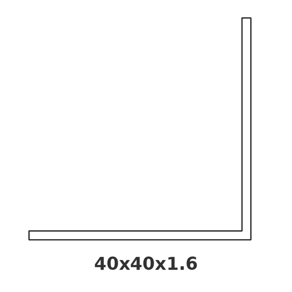 [CORNIERE40X40] ANGLE PROTECTOR 40 X 40 X 1.6MM (1-9/16″ × 1-9/16″ × 1/16″) - 5.8ML