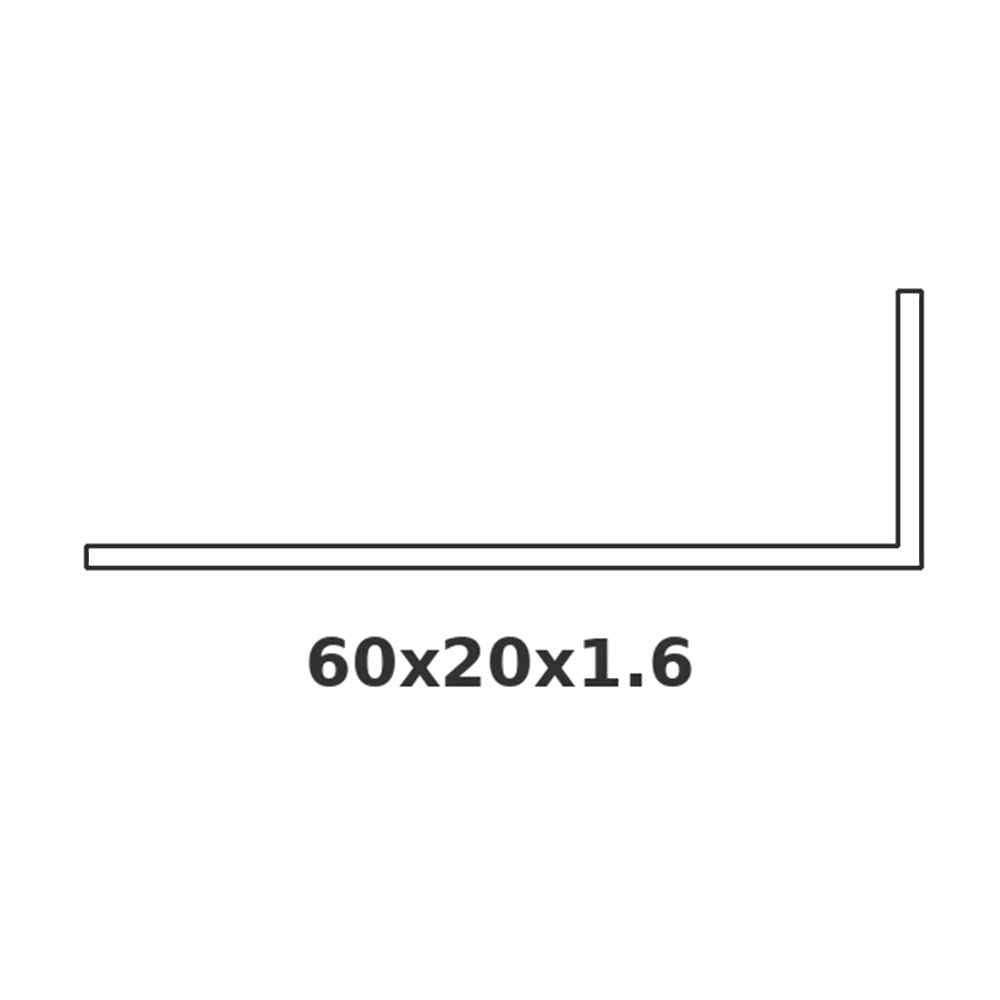 [CORNIERE60X20] CORNIERE 60 X 20 X 1.6MM - 5.8ML