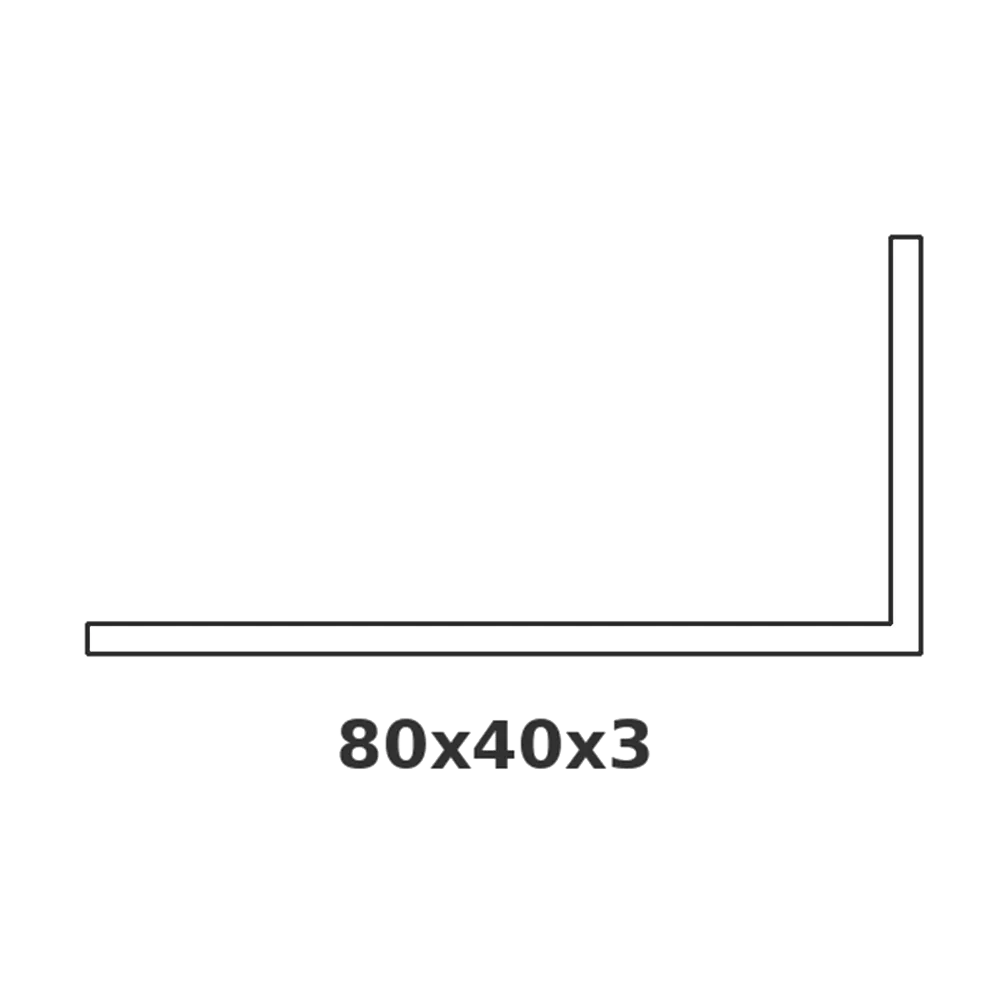 [CORNIERE80*40] ANGULO 80 X 40 X 3MM -6.7Ml