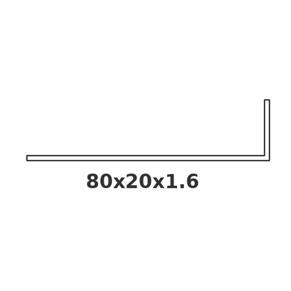 [CORNIERE80X20] ANGLE 80 X 20 X 1.5MM (3-1/8″ × 3/4″ × 1/16″)