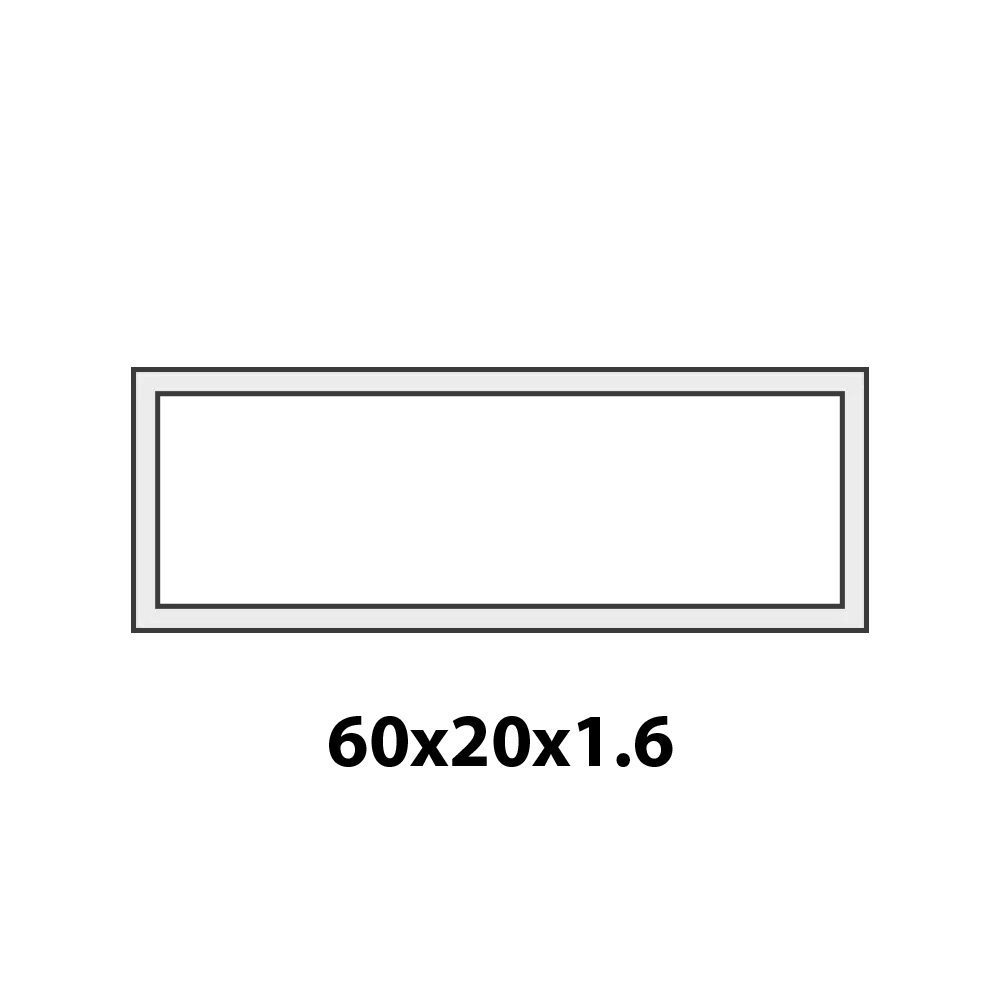 [TUBE60X20] TUBE 60 x 20 x 1.6MM - 5.8ML