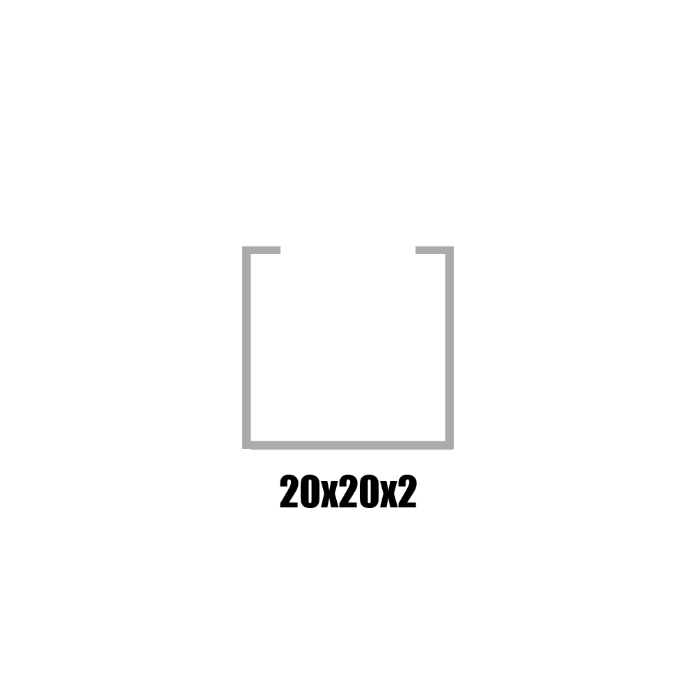 RAW U-PROFILE 20X20 (13/16" × 13/16") 