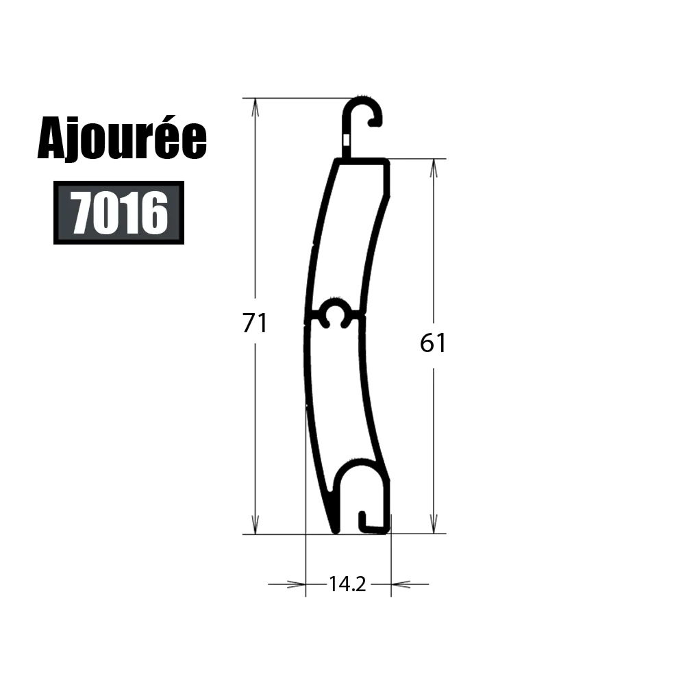 [7016/ALAJ61-6.7] PERFORATED 61 SLAT - 6.7ml - RAL 7016