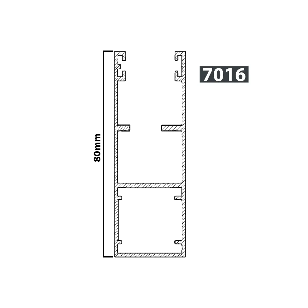 [7016/RCOULANT80] CORREDERA ANTIDESGARRO 80 61mm 5,8ML -RAL7016