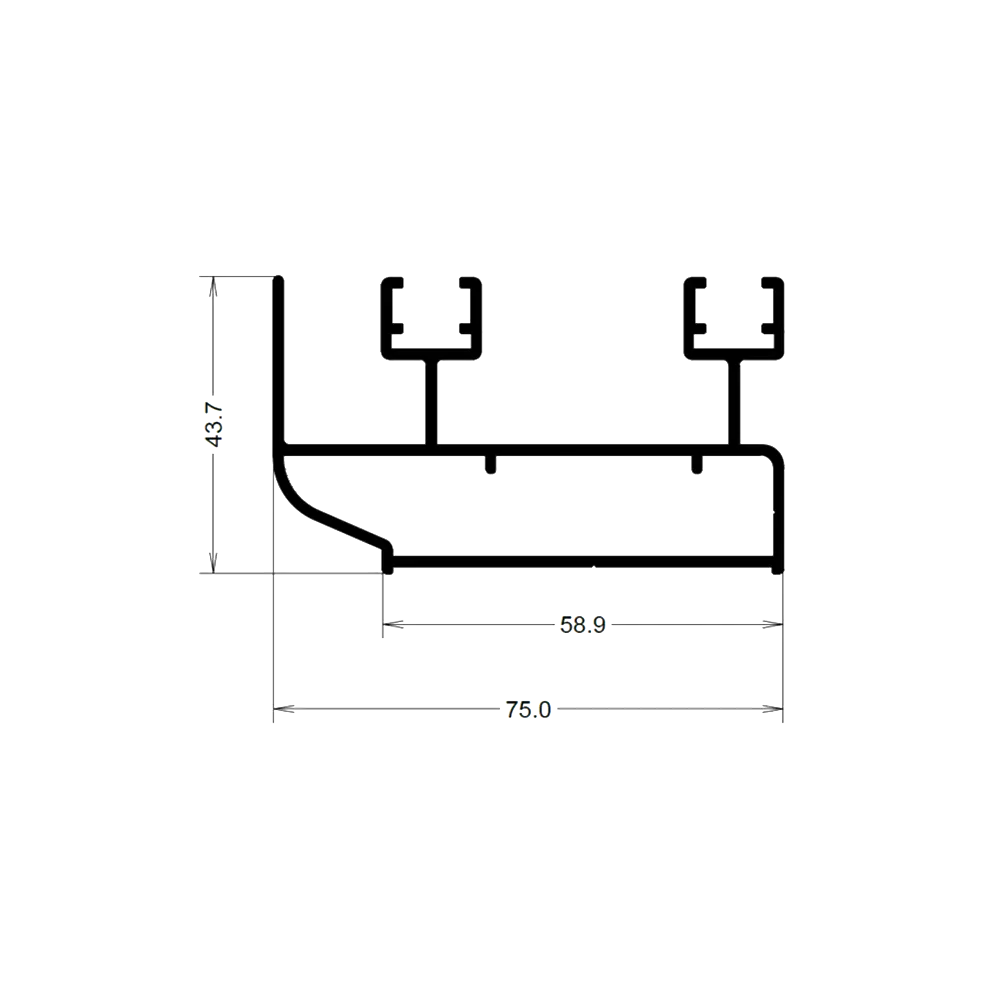 [RCPC6047] FRAME 2 RAILS WITHOUT CLIP