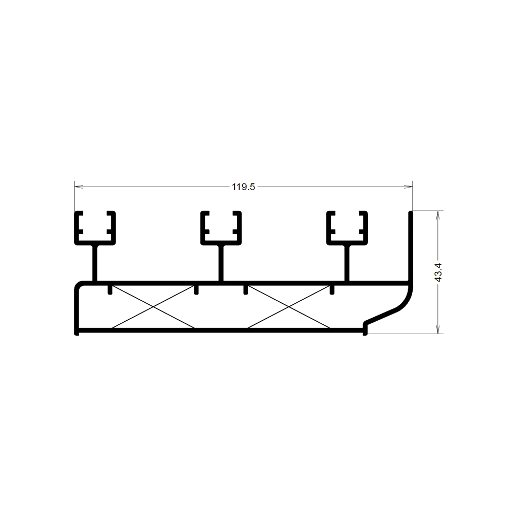[RCPC6031] 3-RAIL FRAME WITHOUT CLIP