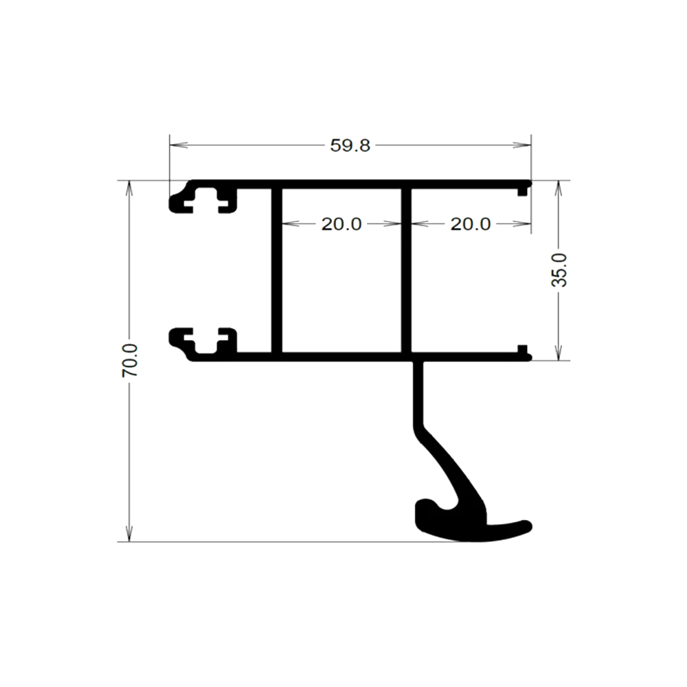 [RCPC6008] MONTANT SERRURE RENFORCE - 4.6ml