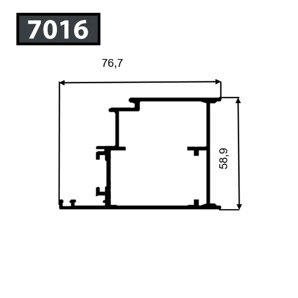 [7016/RMPJL3045] OUVRANT PORTE POUR JALOUSIE -RAL 7016 - 6.7m