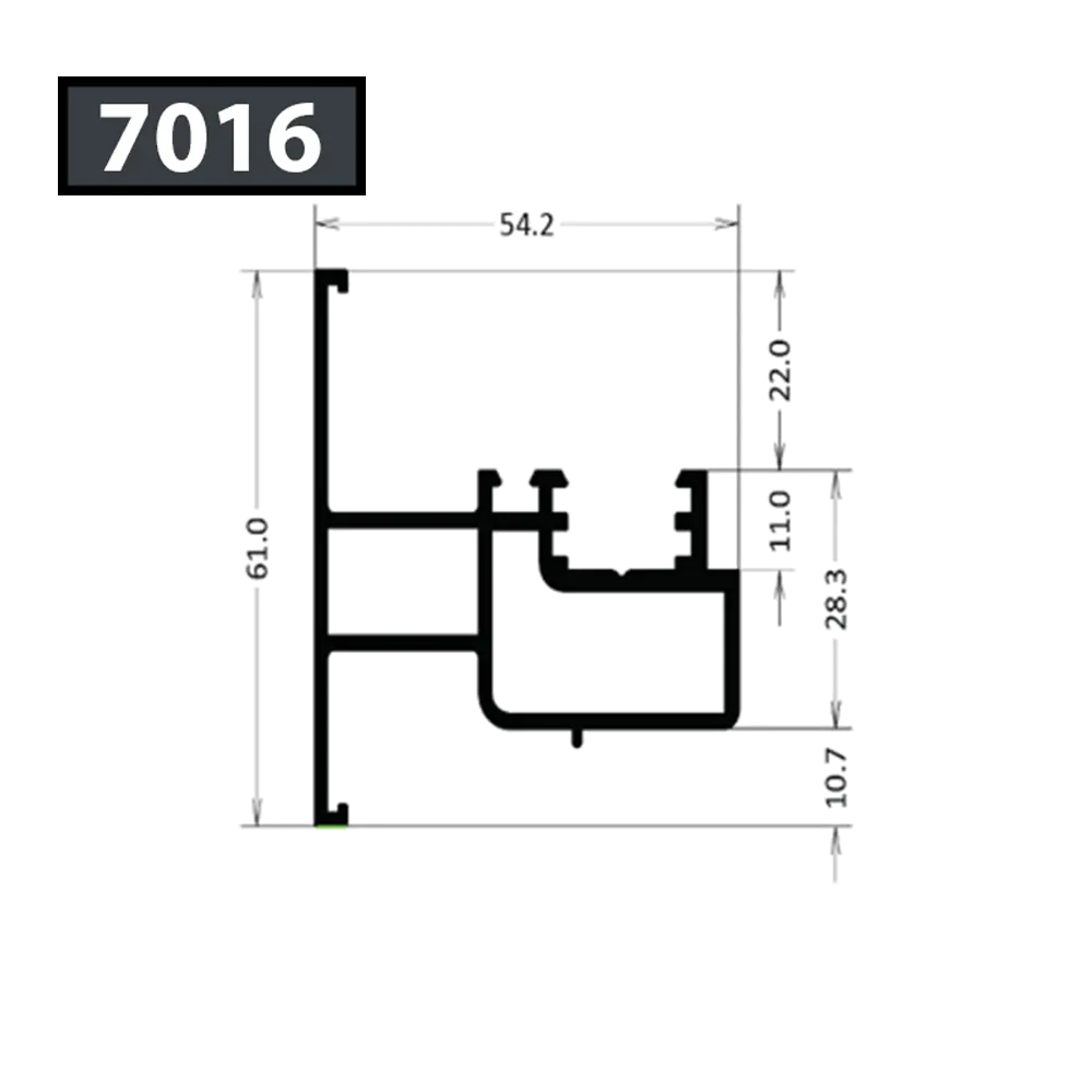 [7016/RMPF5013C] PROFIL BATTUE 2 VANTAUX RAL7016
