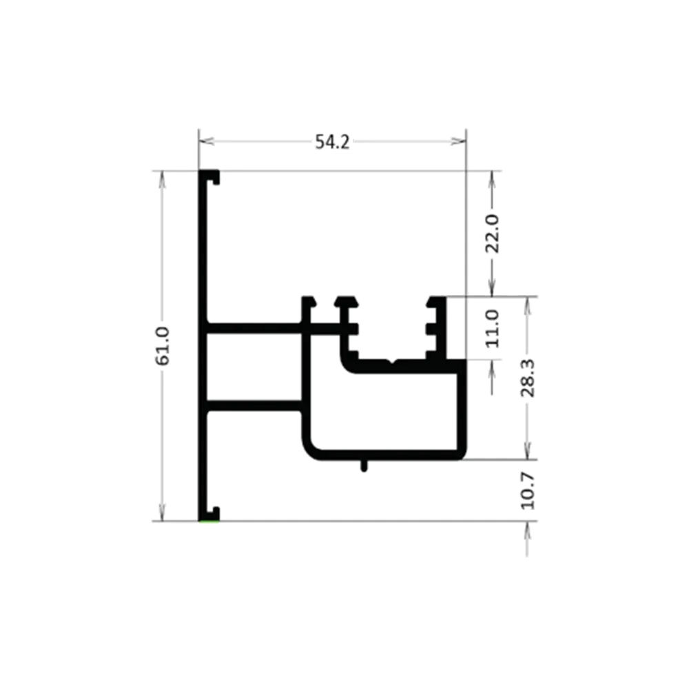 [RMPF5013C] PERFIL DE DOS HOJAS IMPULSADAS