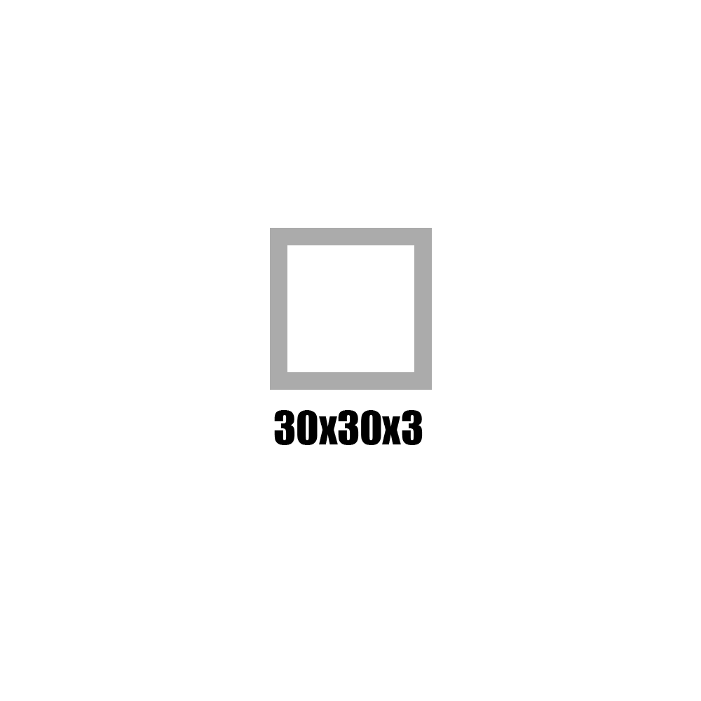 [BT30X30X3/5.8] TUBO RAW 30X30X3 LG5800