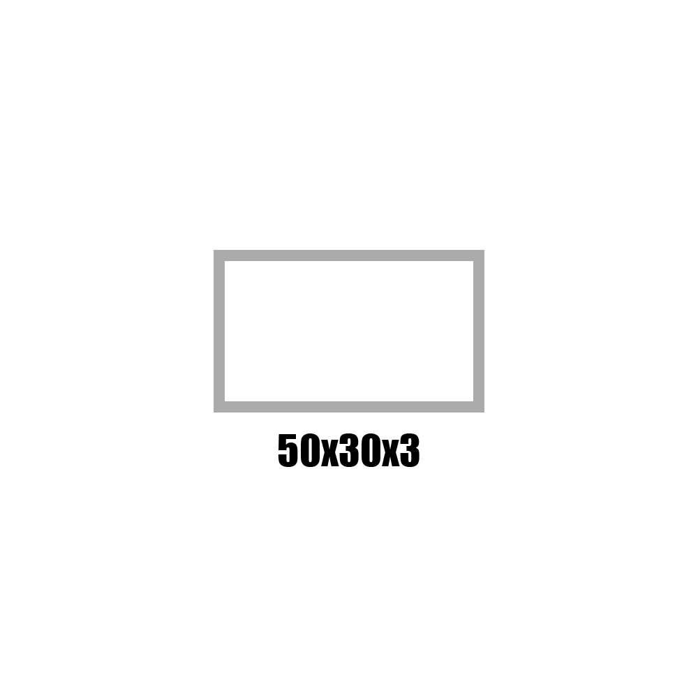 [BT50X30X3/5.8] RAW TUBE 50X30X3 (2″ × 1 3/16″ × 1/8″)  LG5800