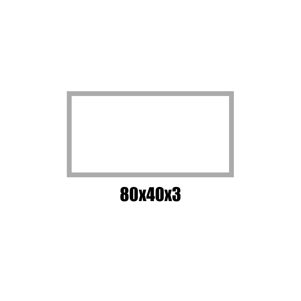 RAW TUBE 80X40X3 (3 1/8″ × 1 9/16″ × 1/8″)  LG 7200