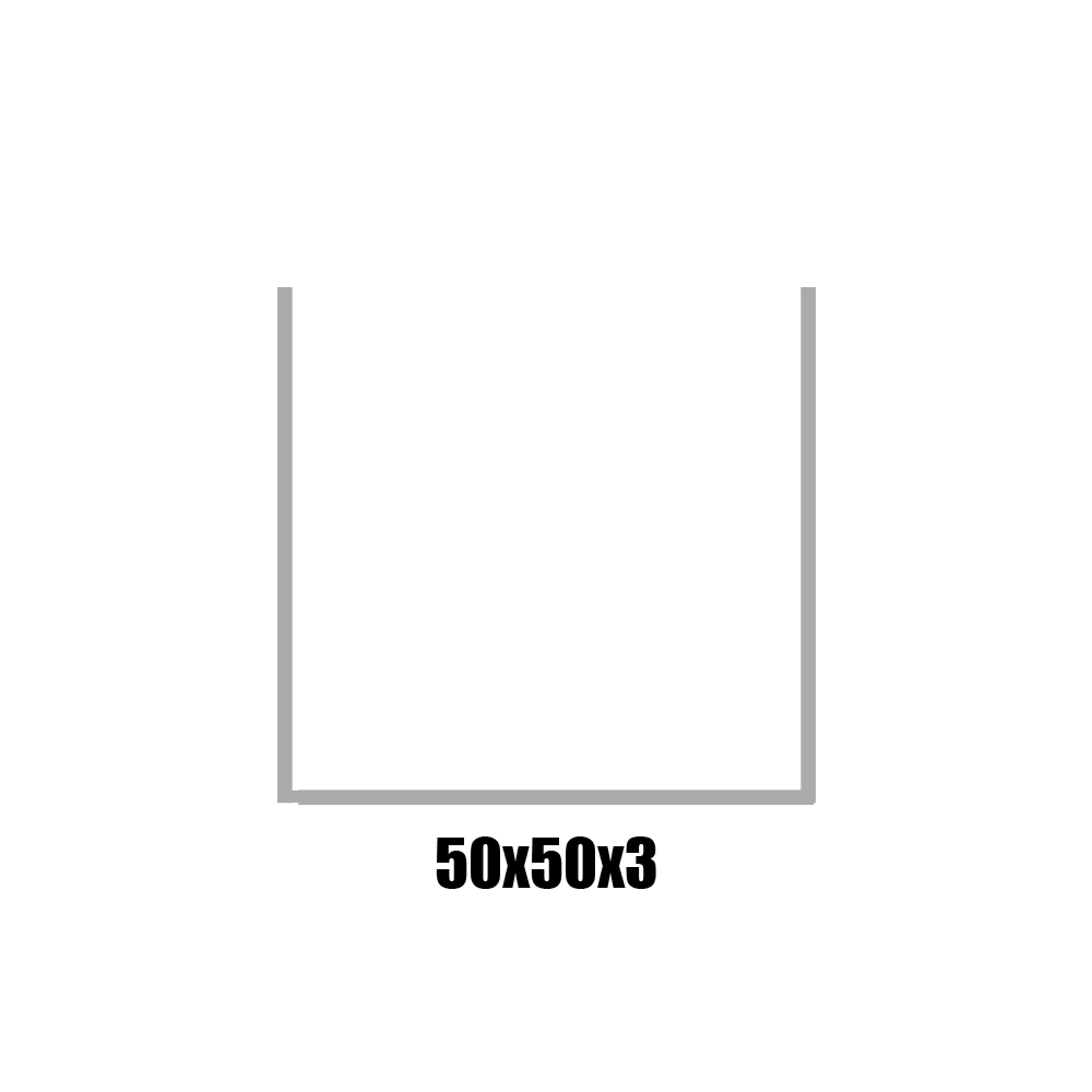 [BU50X50X3/5.8] U RAW 50X50X3 (2" × 2" × 1/8")  LG5800