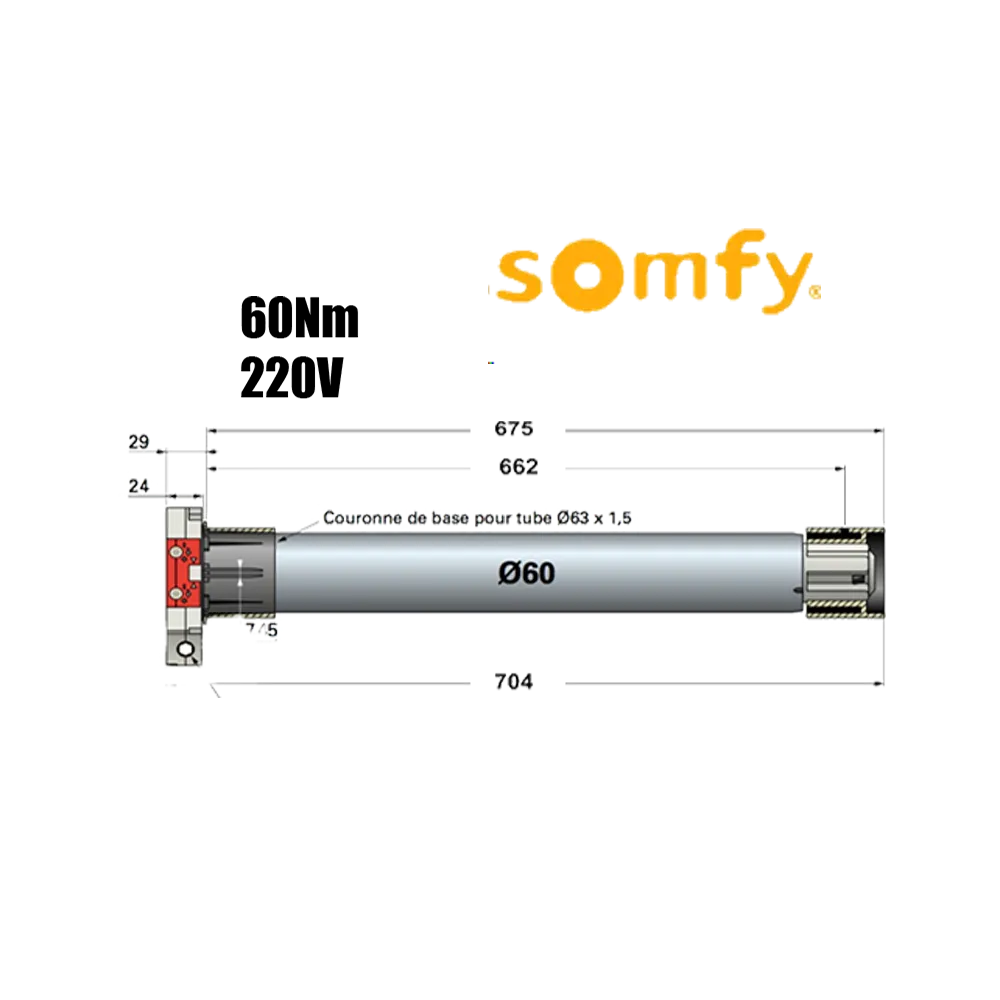 [S1162018] MOTOR SOMFY 60 Nm 220V/60Hz