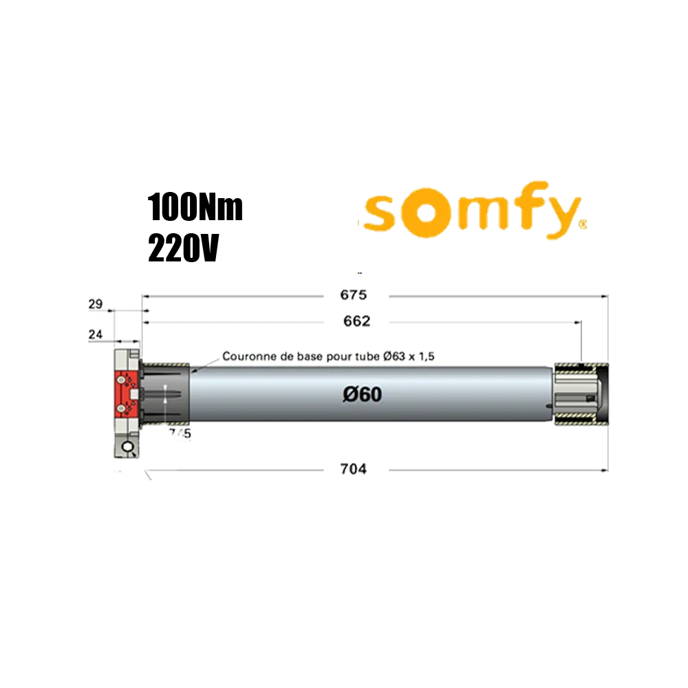 [S1166020] MOTEUR SOMFY 100 Nm 220V/60Hz