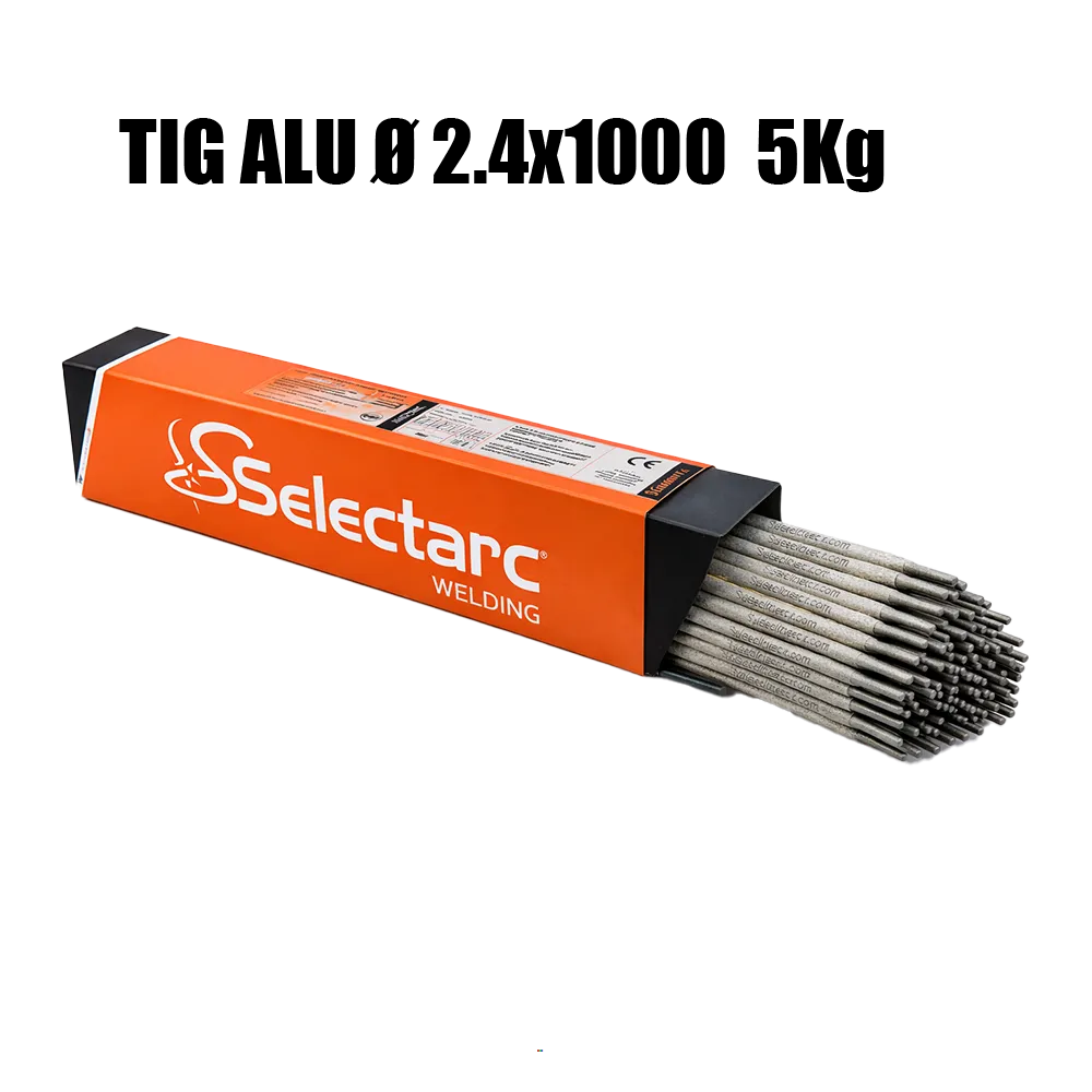 [TIGALU2.4 5KG] BAGUETTES TIG ALU Ø2.4 x 1000 – ÉTUI DE 5 KG